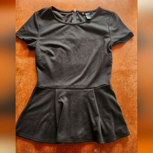 Forever 21 Black Peplum Blouse